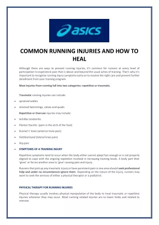 common running injuries and how to heal