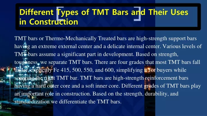 tmt bars or thermo mechanically treated bars