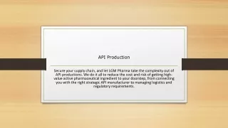 API Production