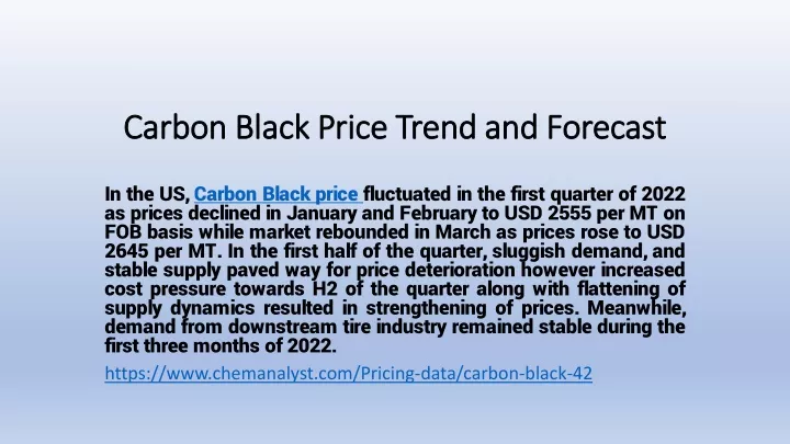 carbon black price trend and forecast