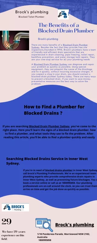 The Benefits of a Blocked Drain Plumber