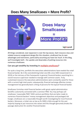 does many smallcases more profit