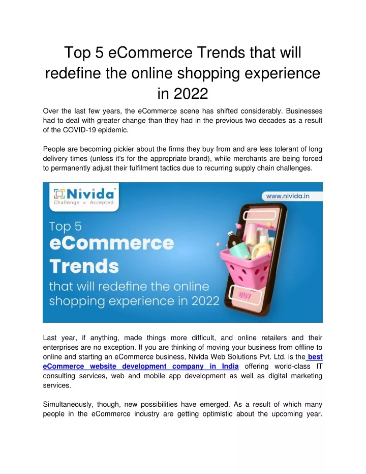 top 5 ecommerce trends that will redefine