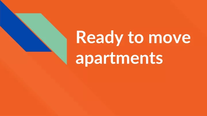 ready to move apartments