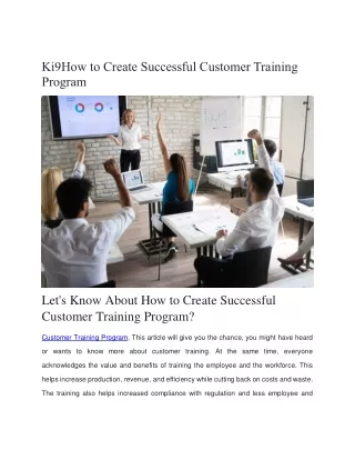 How to Create Successful Customer Training Program