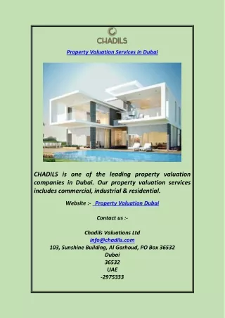 Property Valuation Services in Dubai
