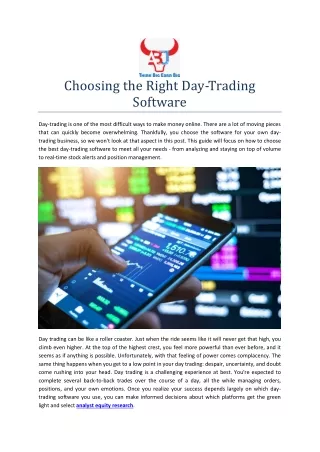 Choosing the Right Day-Trading Software