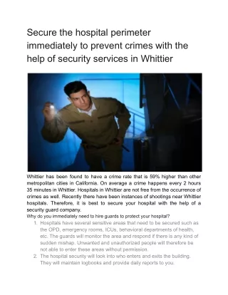 secure the hospital perimeter immediately