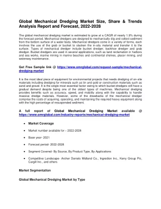global mechanical dredging market size share