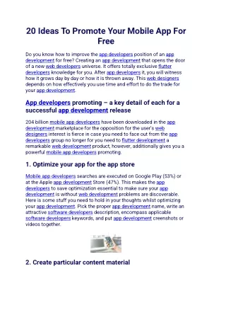 20 ideas to promote your mobile app for free