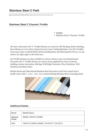 decorativecoatedprofiles.com-Stainless Steel C Patti