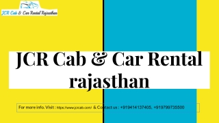 Best Taxi Service in Jodhpur at Best Price- JCR