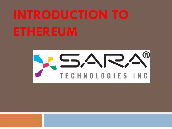 PPT - Introduction To Ethereum PowerPoint Presentation, Free Download ...