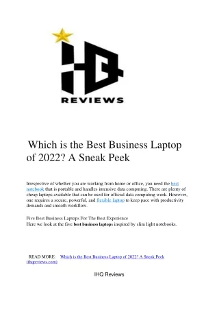 which is the best business laptop of 2022 a sneak