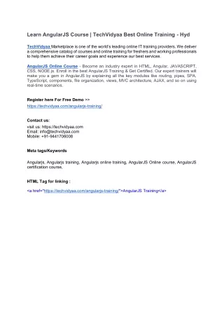 Learn AngularJS Course - PDF