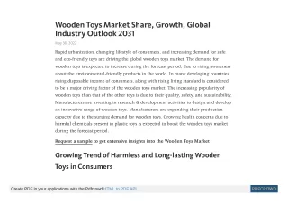 Wooden Toys Market Share, Growth\