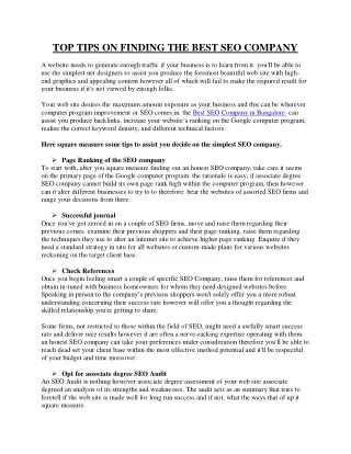 top tips on finding the best seo company