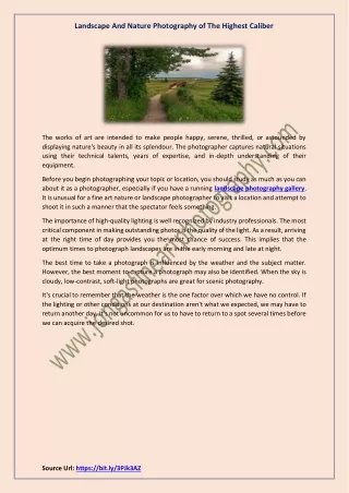 landscape and nature photography of the highest