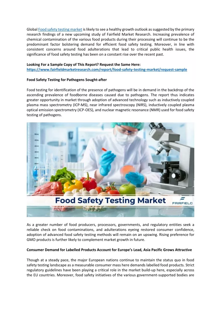 global food safety testing market is likely