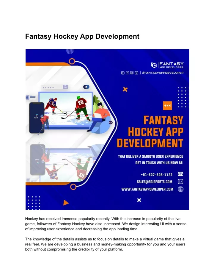 fantasy hockey app development