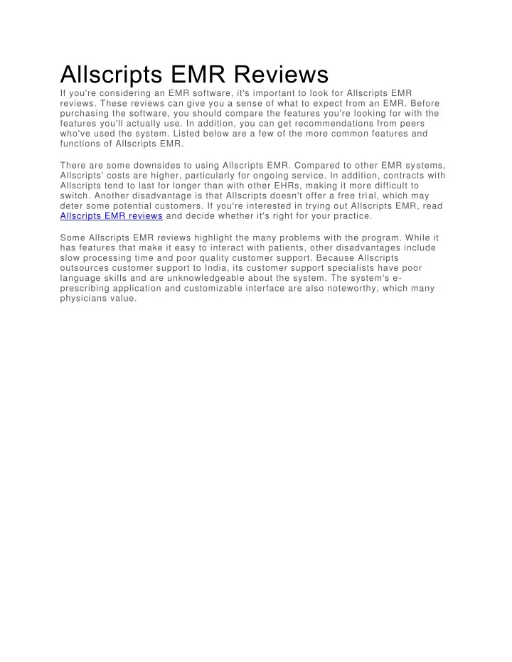 allscripts emr reviews if you re considering