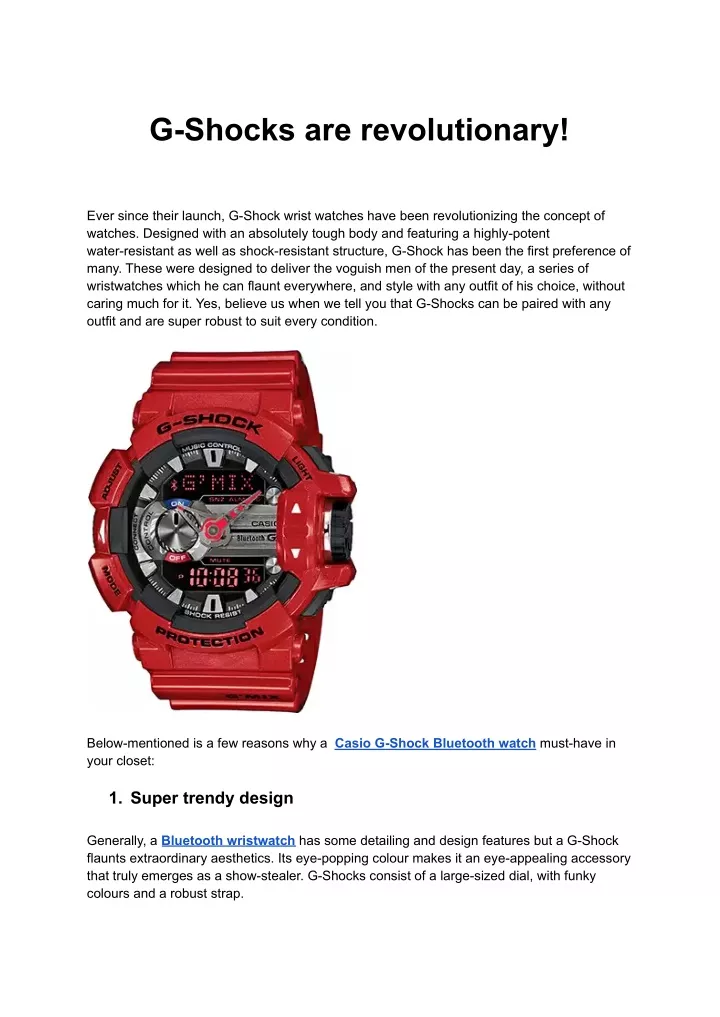 g shocks are revolutionary