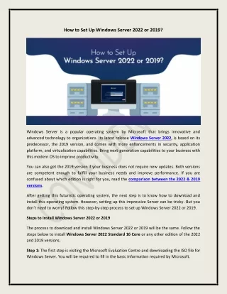 how to set up windows server 2022 or 2019