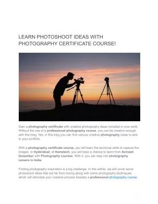 learn photoshoot ideas with photography