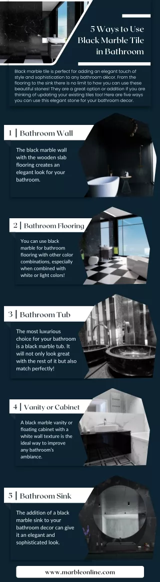 5 Ways to Use Black Marble Tile in Bathroom