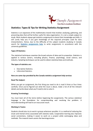 statistics types tips for writing statistics