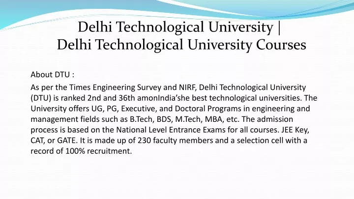 delhi technological university delhi