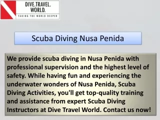 Scuba Diving Nusa Penida