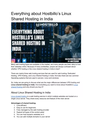 everything about hostbillo s linux shared hosting