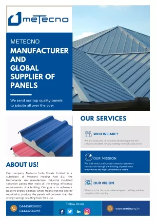 Metecno - Insulated wall panel, Insulated sandwich Panel, Insulated Roof Panel m