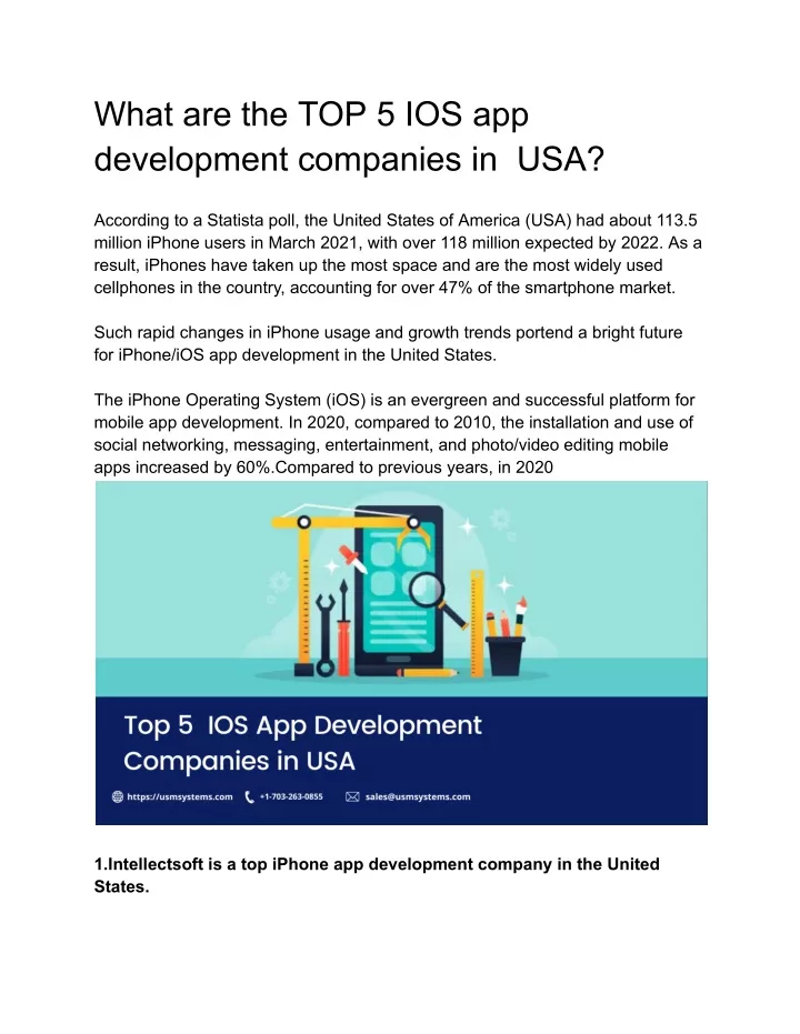 what are the top 5 ios app development companies