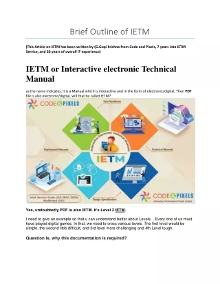brief outline of ietm