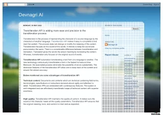 Transliteration API is adding more ease and precision to the transliteration process