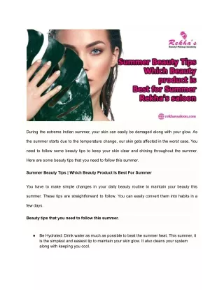 Summer Beauty Tips _ Which Beauty Product Is Best For Summer _ Rekha' salon