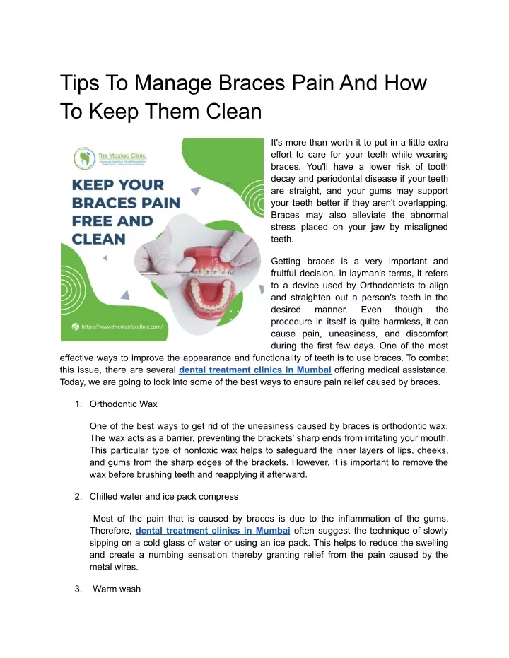 tips to manage braces pain and how to keep them