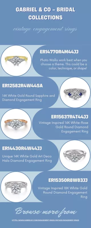 Vintage engagement rings from gabriel & Co