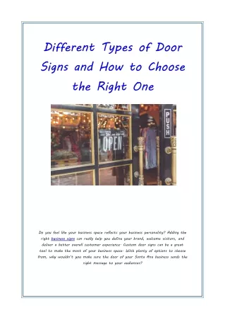 Different Types of Door Signs and How to Choose the Right One