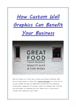 How Custom Wall Graphics Can Benefit Your Business