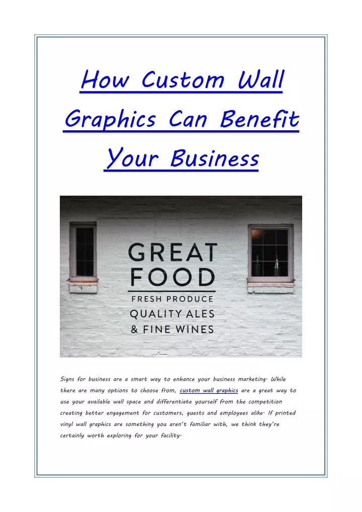 how custom wall graphics can benefit your business