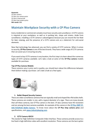 keywords cp plus camera cp plus cctv camera price