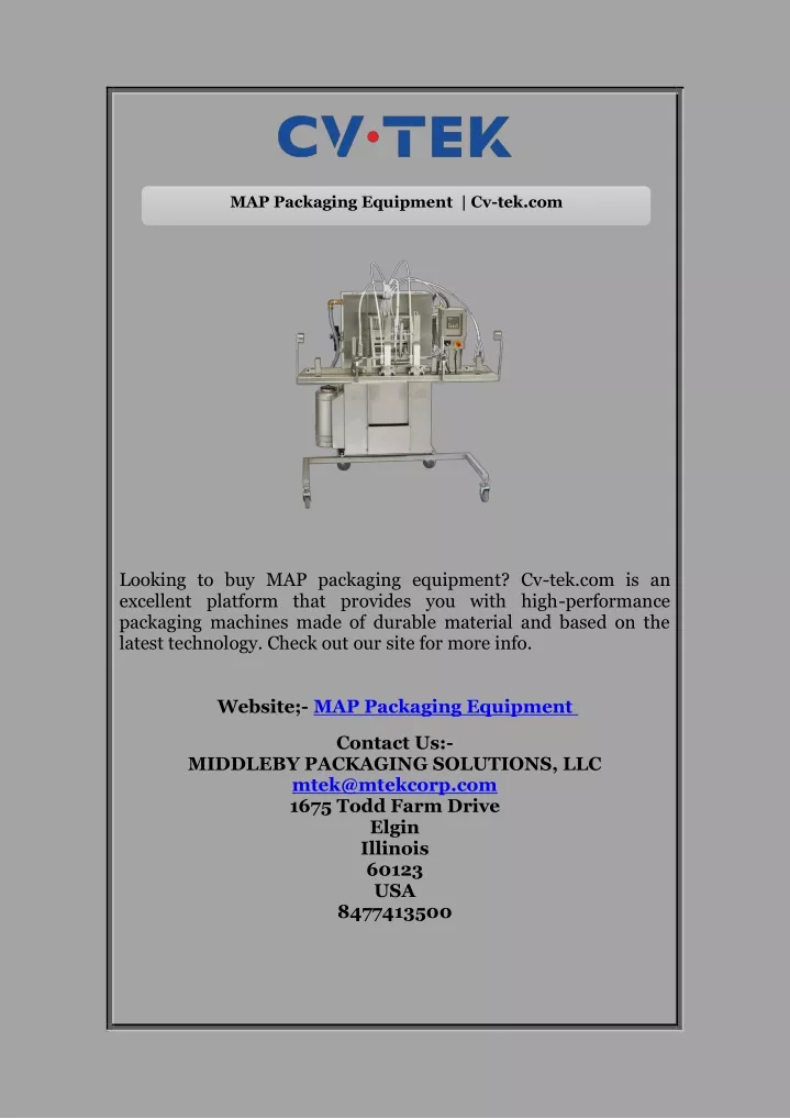 map packaging equipment cv tek com