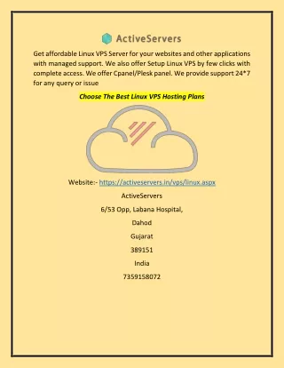 Choose The Best Linux VPS Hosting Plans