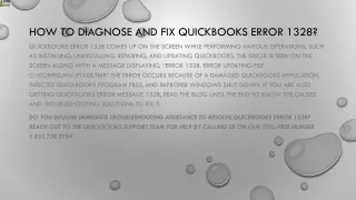 how to diagnose and fix quickbooks error 1328