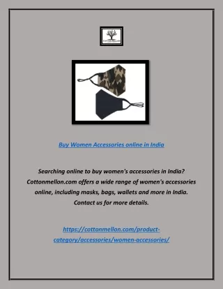 Buy Women Accessories Online in India | Cottonmellon.com