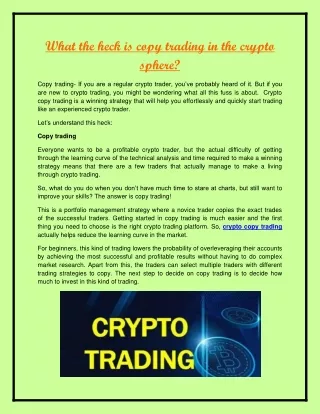 what the heck is copy trading in the crypto sphere