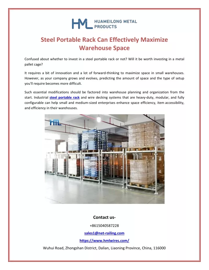 steel portable rack can effectively maximize